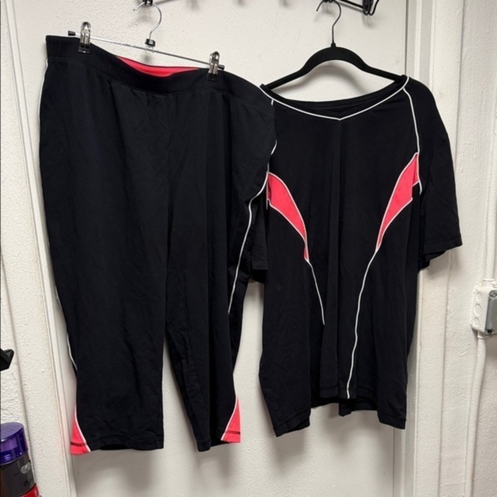 Black and Coral Athletic Set 18/20 Bottom 22/24 Top bundle